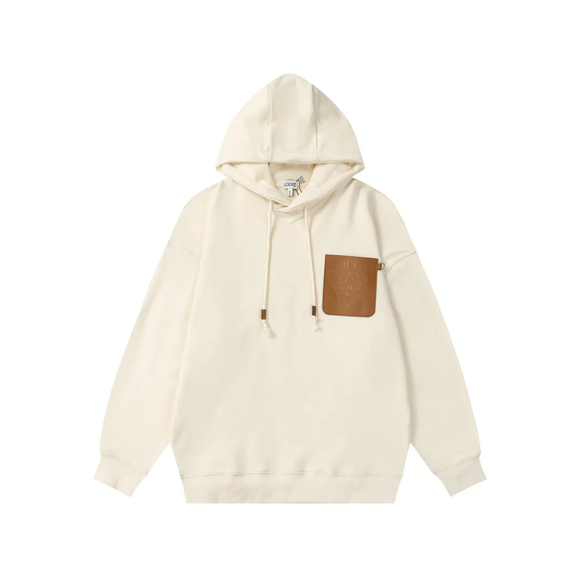 Loewe Loewe Cream Logo Patch Hoodie Cream