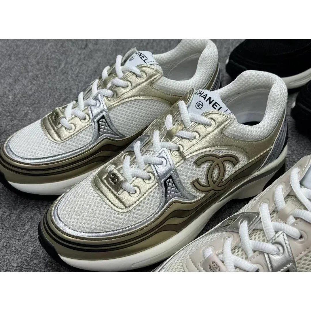 Chanel Chanel Runners White & Gold Sneakers White