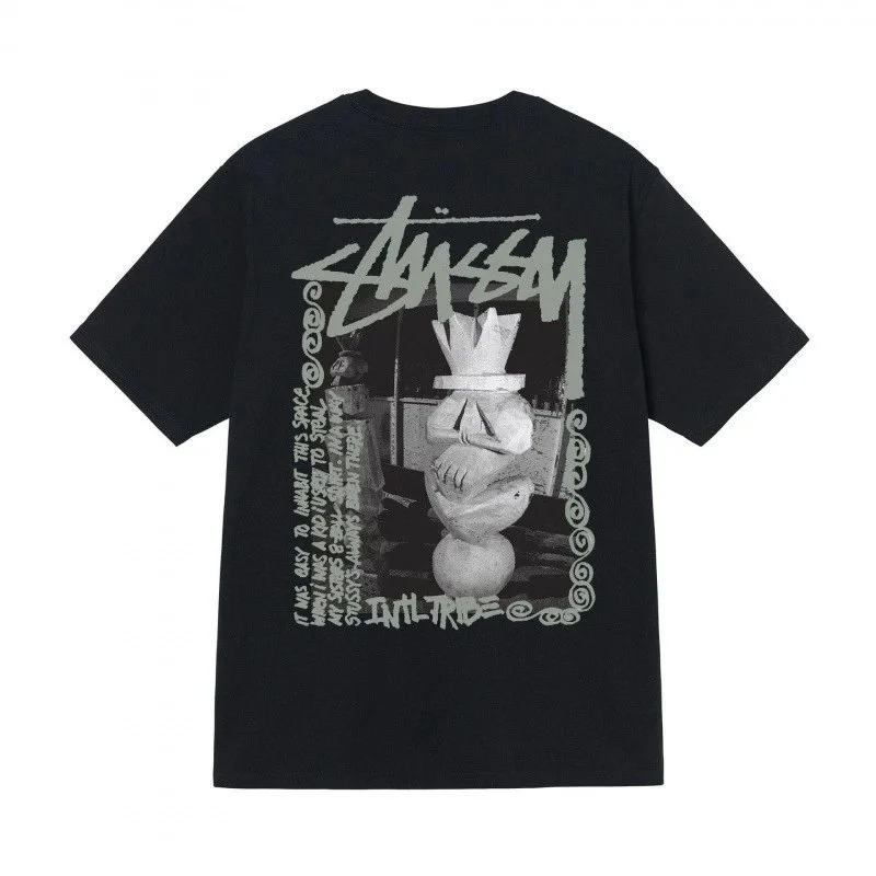 Stussy Stussy Stüssy Stone Figure Black T-Shirt Black - 1
