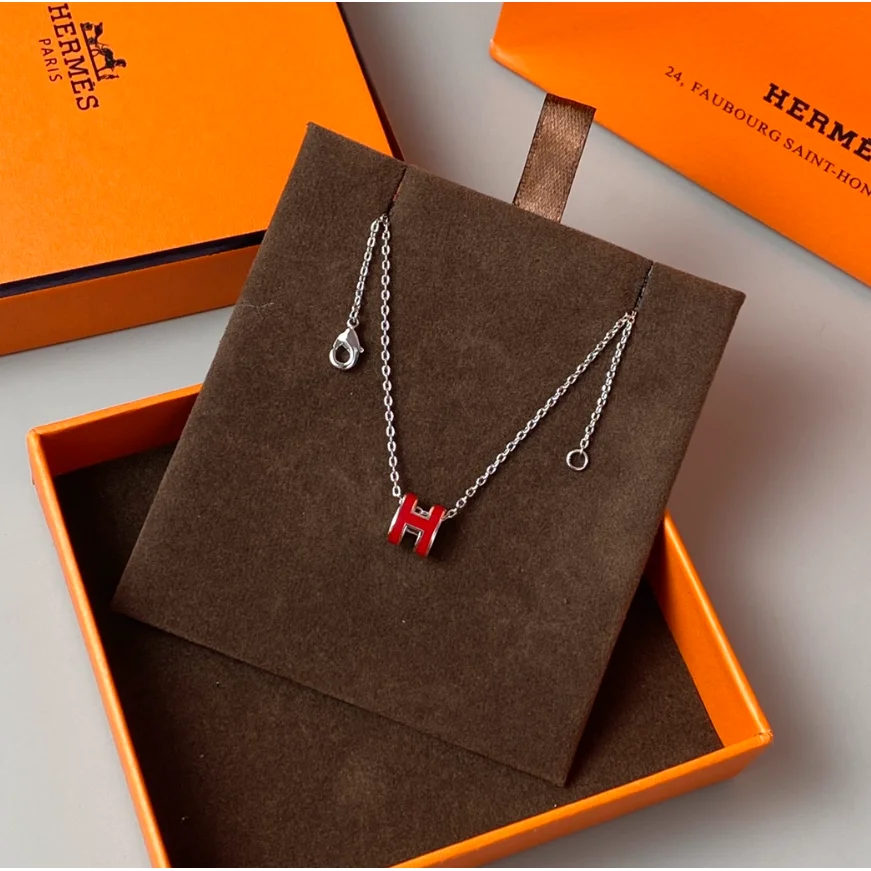 Hermès Hermès Hermès H Red Necklace Red