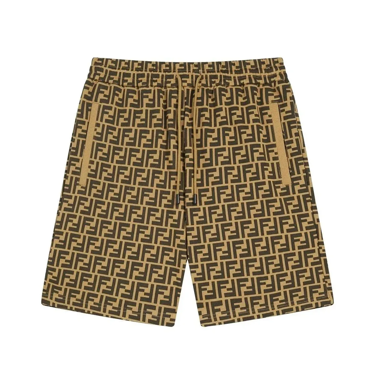 Fendi Fendi FF Monogram Beige/Brown Shorts Beige