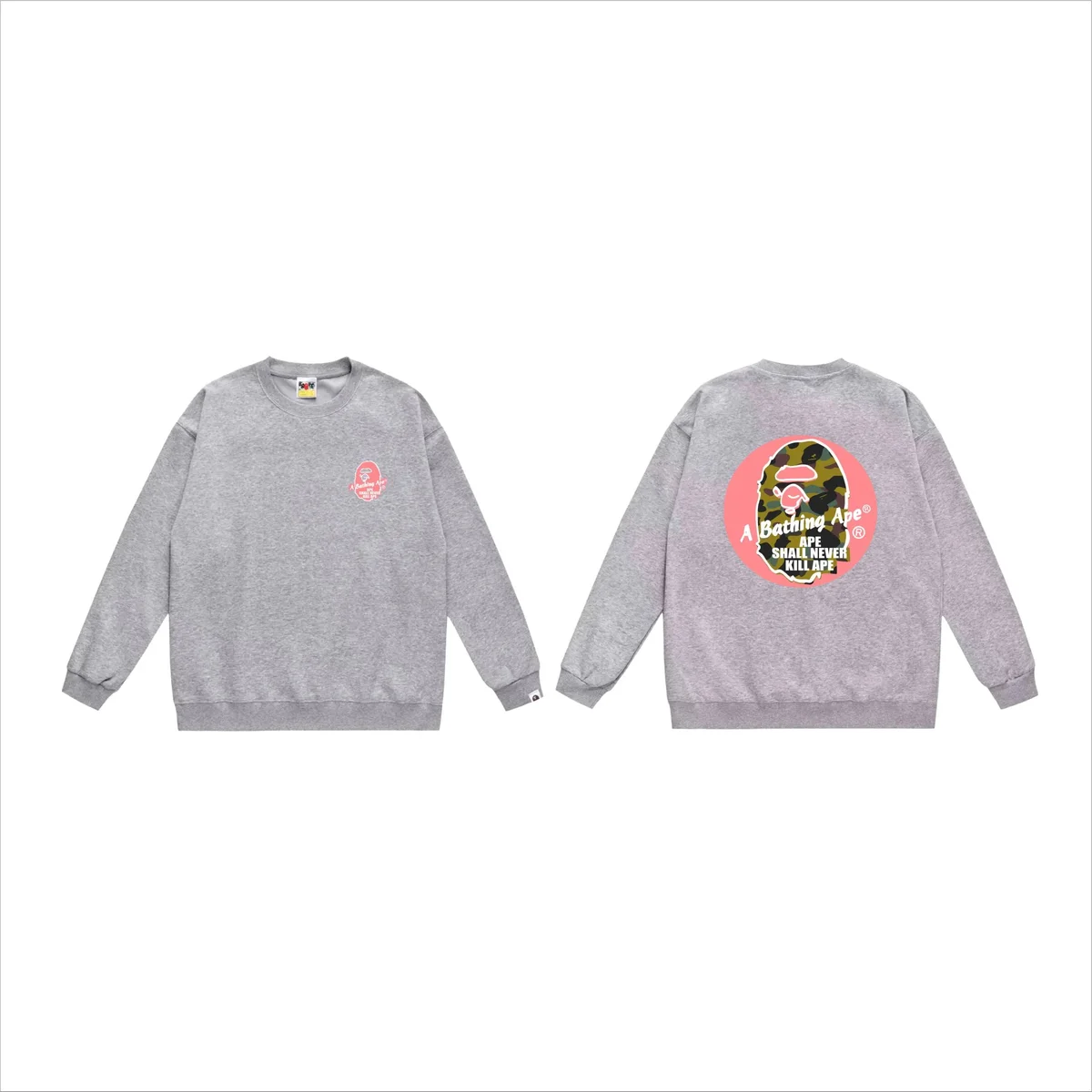 A Bathing Ape A Bathing Ape BAPE STA Grey Camo Print Crewneck Sweatshirt Grey - 1