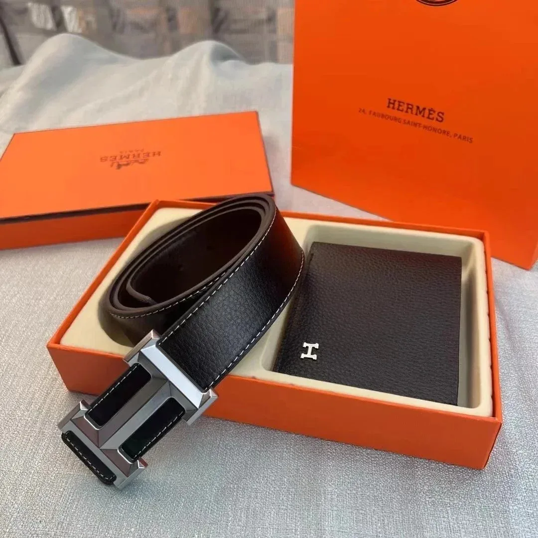 Hermès Hermès H Belt & Wallet Set Black Black