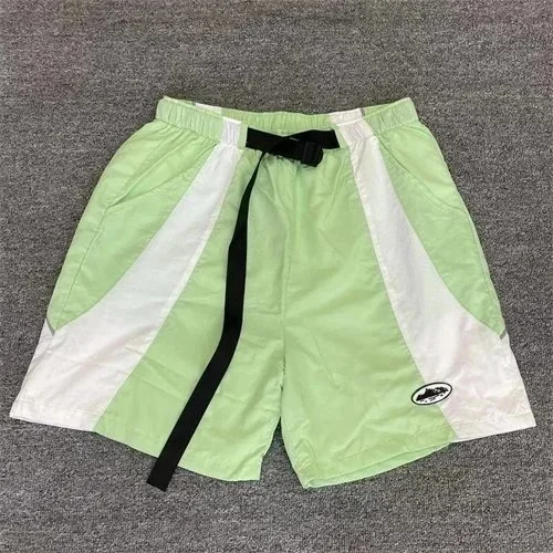 Other Light Green & White Panelled Shorts XJ-24 Green - 1