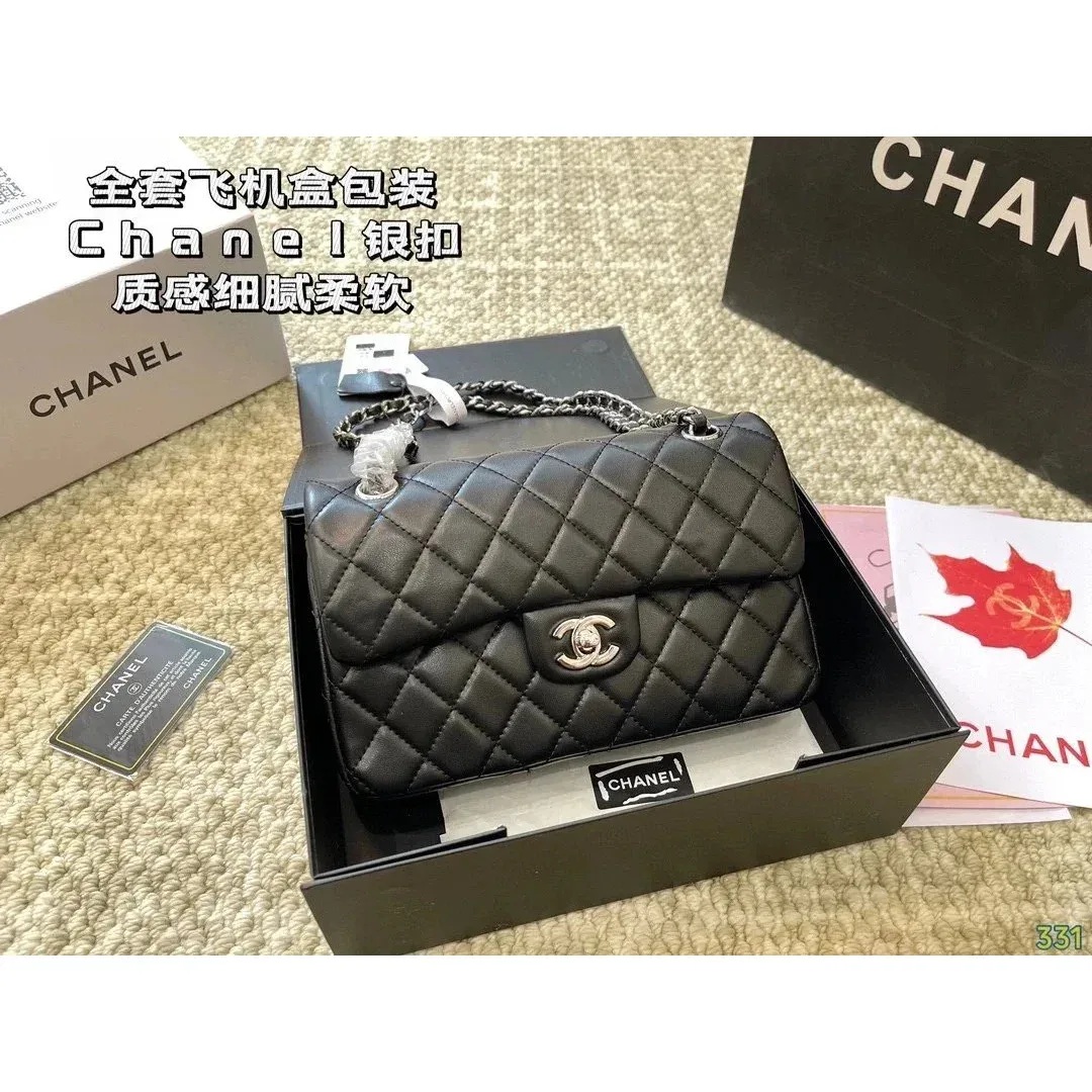 Chanel Chanel Classic Flap Black Lambskin Bag Black