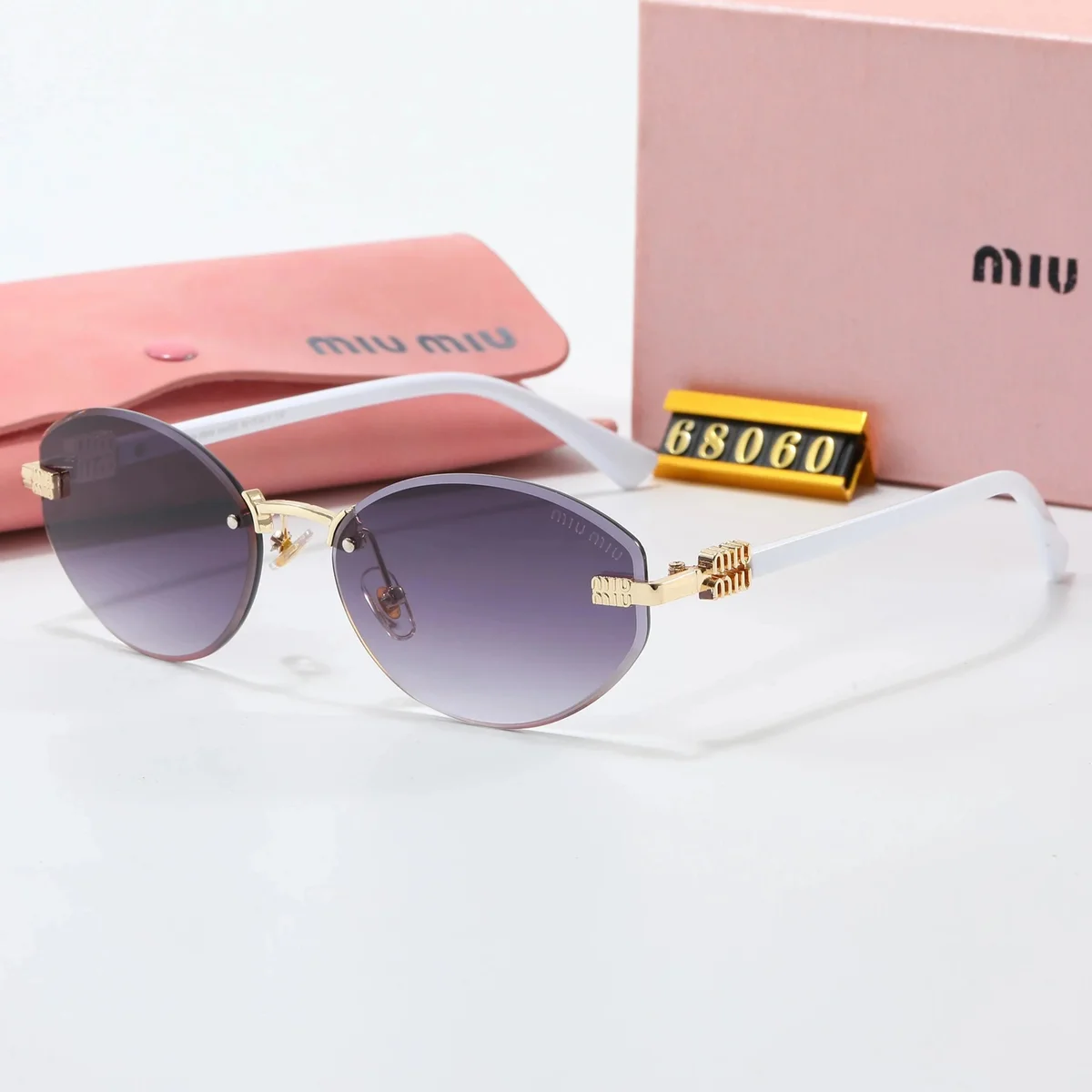 Miu Miu Miu Miu 68060 Gradient Purple Sunglasses Purple - 1