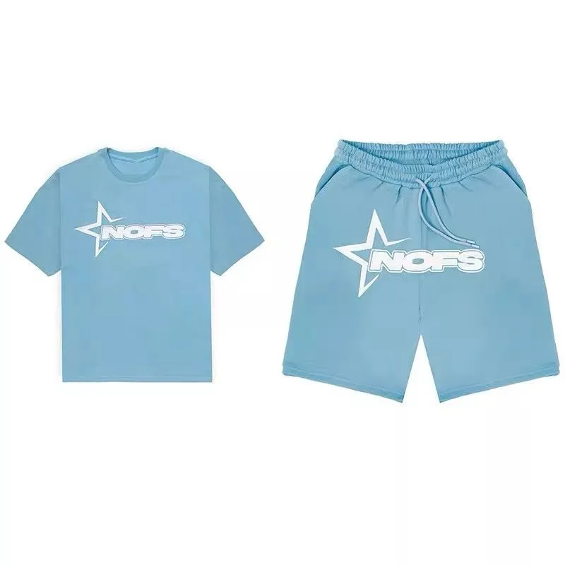 NOFS NOFS Sky Blue T-Shirt & Shorts Co-ord Set Blue