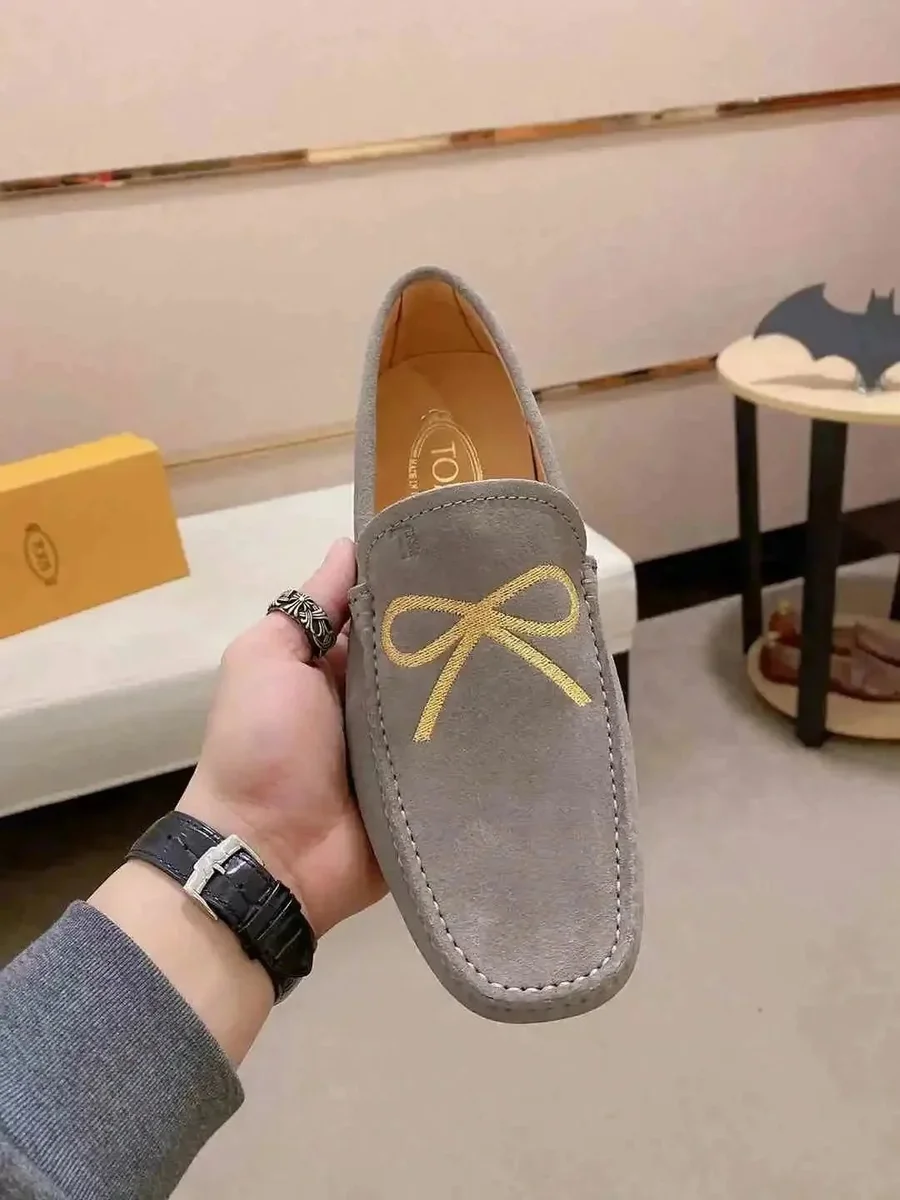 Tod's Tods Dolce Grey/Gold Bow Loafer Grey