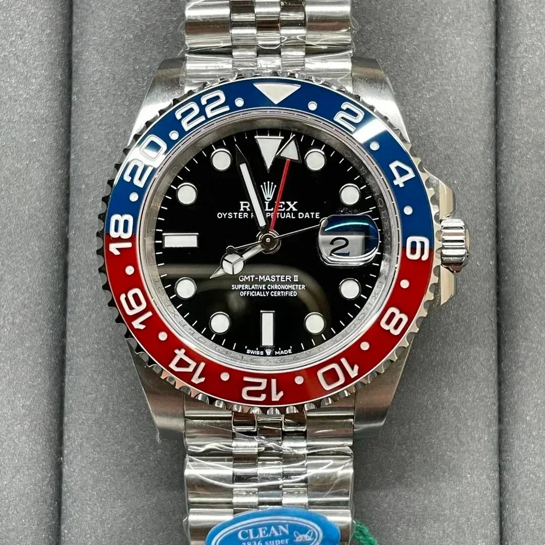 Rolex Rolex GMT-Master II Pepsi Black Dial Watch Black