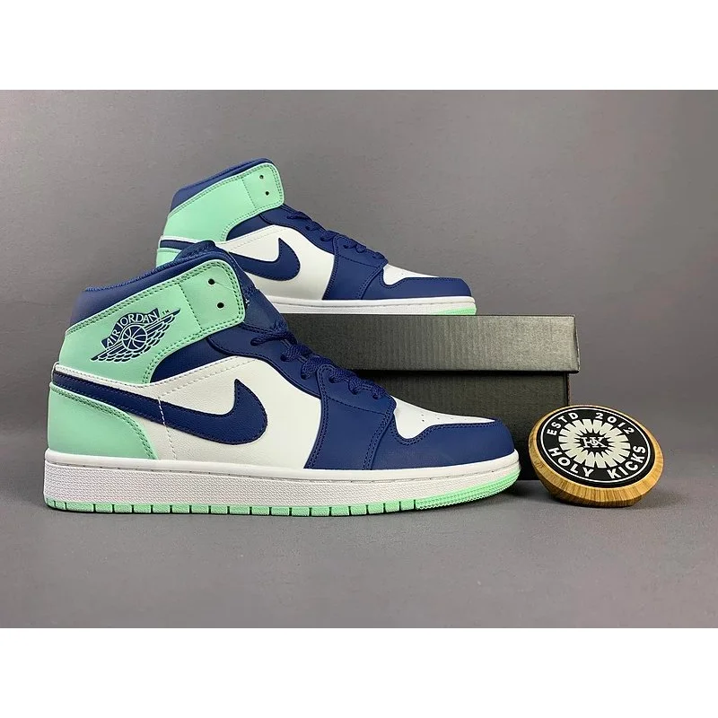 Nike Nike Air Jordan 1 Mid Sail/University Blue/Ghost Green Sneakers Blue - 1