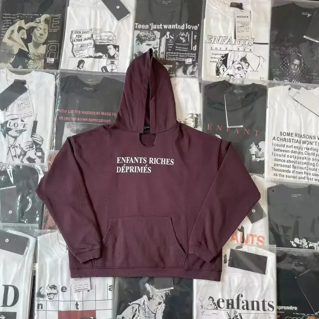 Enfants Riches Déprimés Enfants Riches Déprimés Dark Red Keyhole Hoodie Red - 1