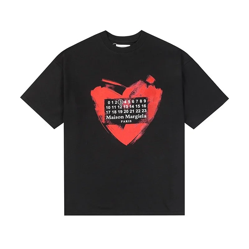 Maison Margiela Maison Margiela Black Red Heart T-Shirt Black - 1