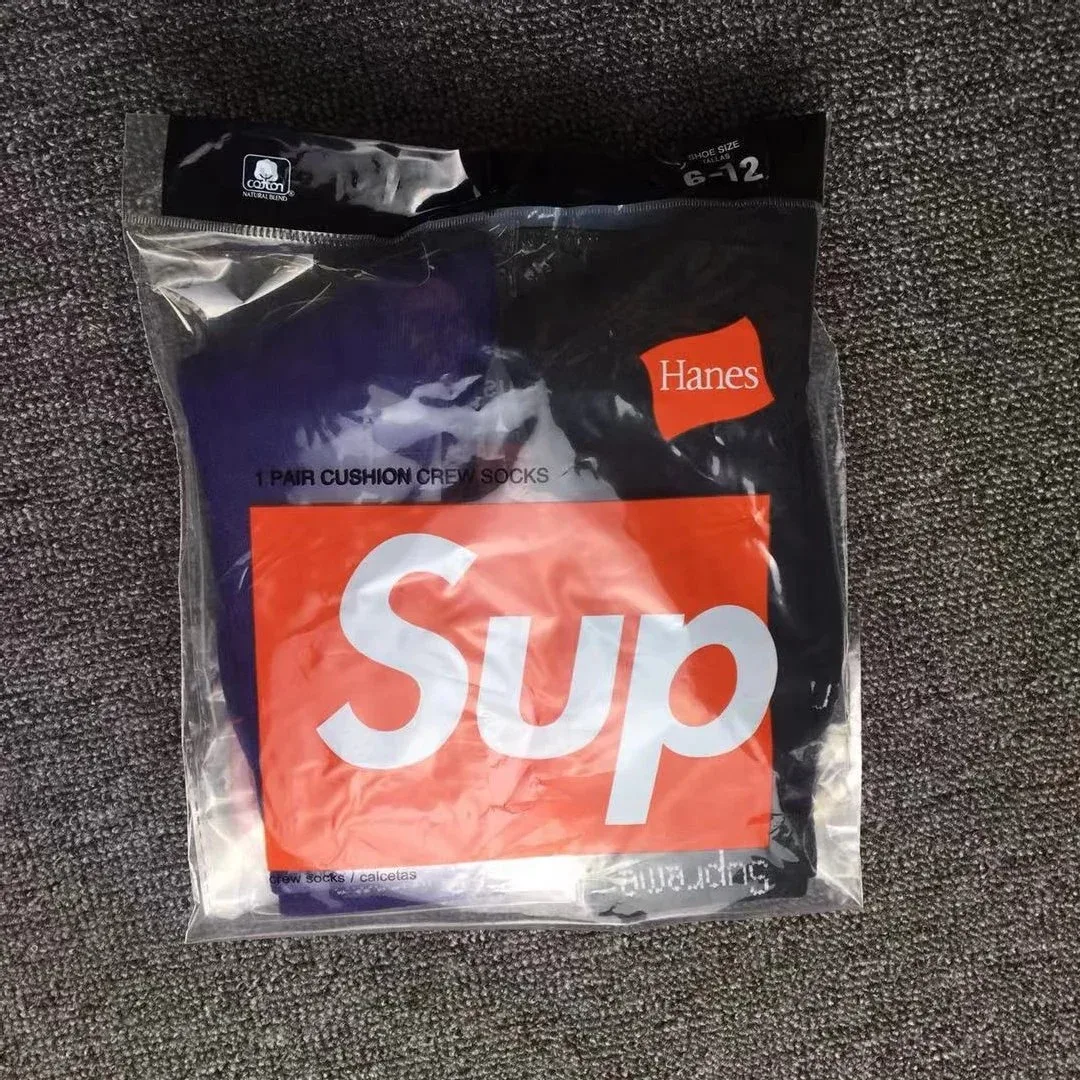 Supreme Supreme Hanes Cushion Crew Socks Two-Pack Black/Purple Black - 1