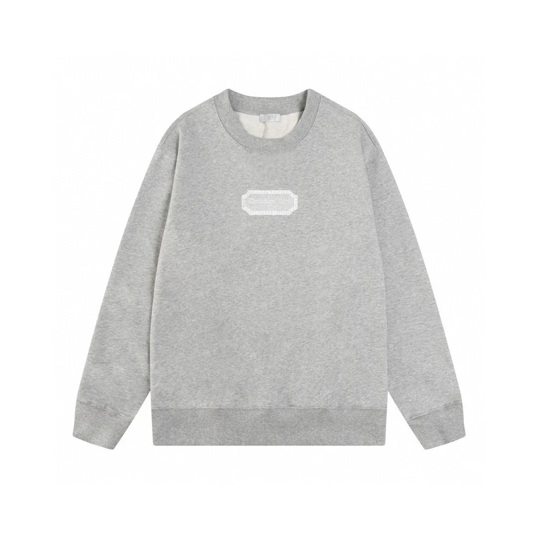 Other Unisex Grey Solid Crewneck Sweatshirt Grey - 1