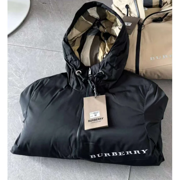 Burberry Burberry Classic Check B-1 Black Puffer Jacket Black
