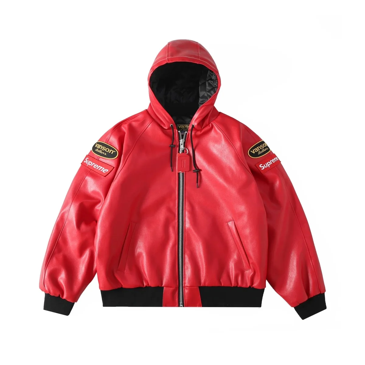 Supreme SUP-23 Red Leather Bomber Jacket