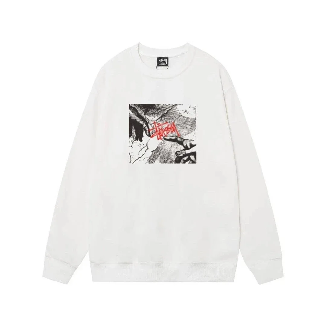 Stussy Stussy Stüssy White Graphic Crewneck Sweatshirt White - 1