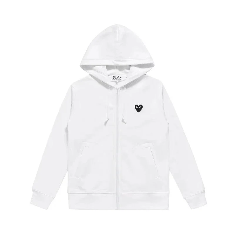 Comme des Garçons Comme des Garçons Play White/Black Heart Zip-Up Hoodie White