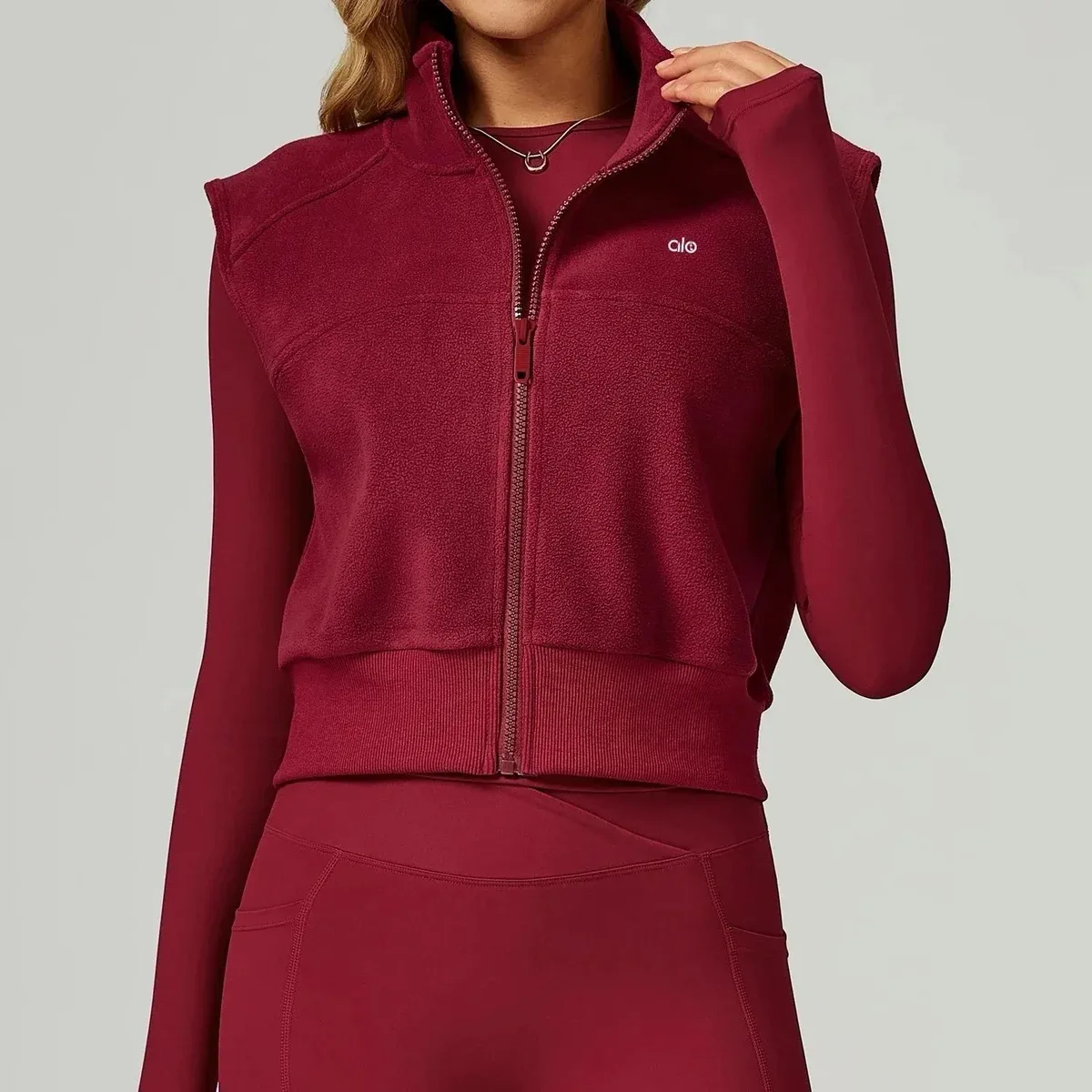 Other Cherry Red Alo Fleece Vest Red - 1