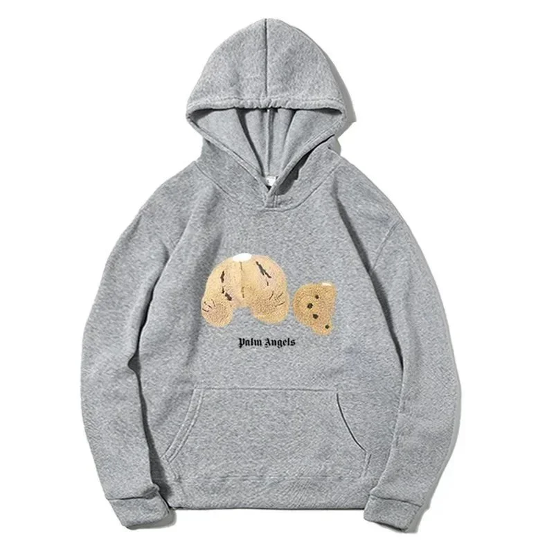 Palm Angels Palm Angels Bear Grey Hoodie Grey - 1