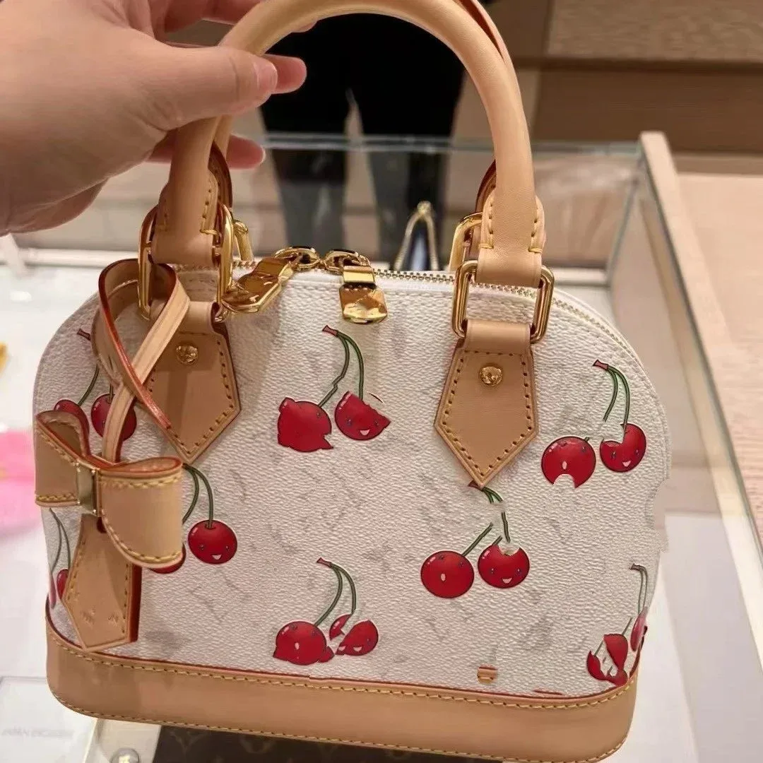 Louis Vuitton Louis Vuitton Speedy White Cherry Shell Handbag White