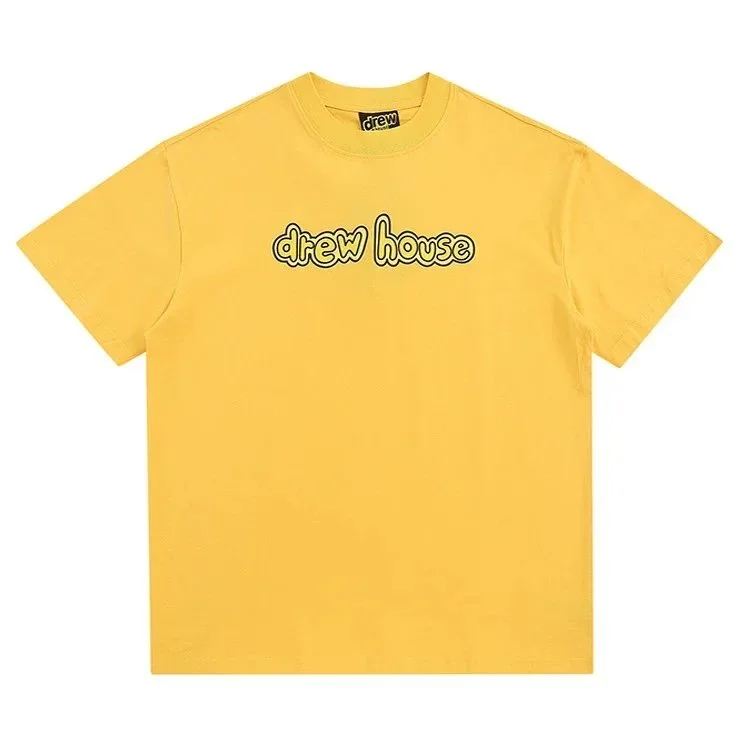 Drew House Drew House Yellow 'drew house' Logo T-Shirt Yellow - 1