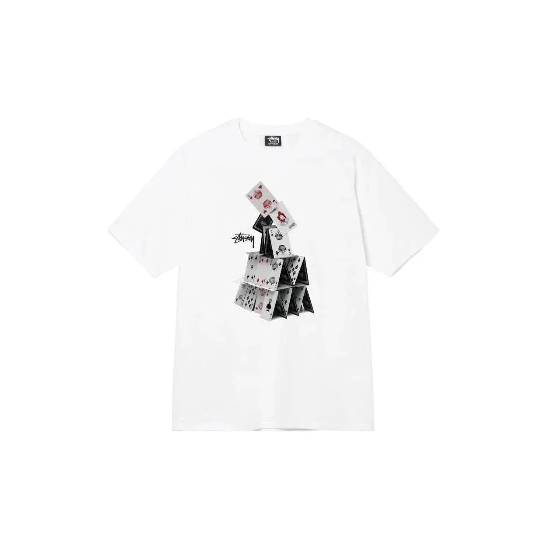 Stussy Stussy Stüssy Card Tower White T-Shirt White - 1
