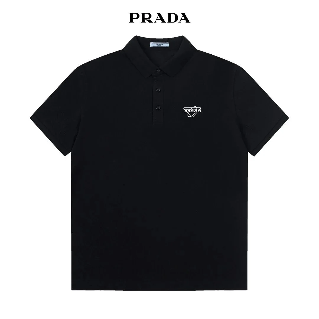 Prada Prada Black Logo Polo Shirt Black - 1