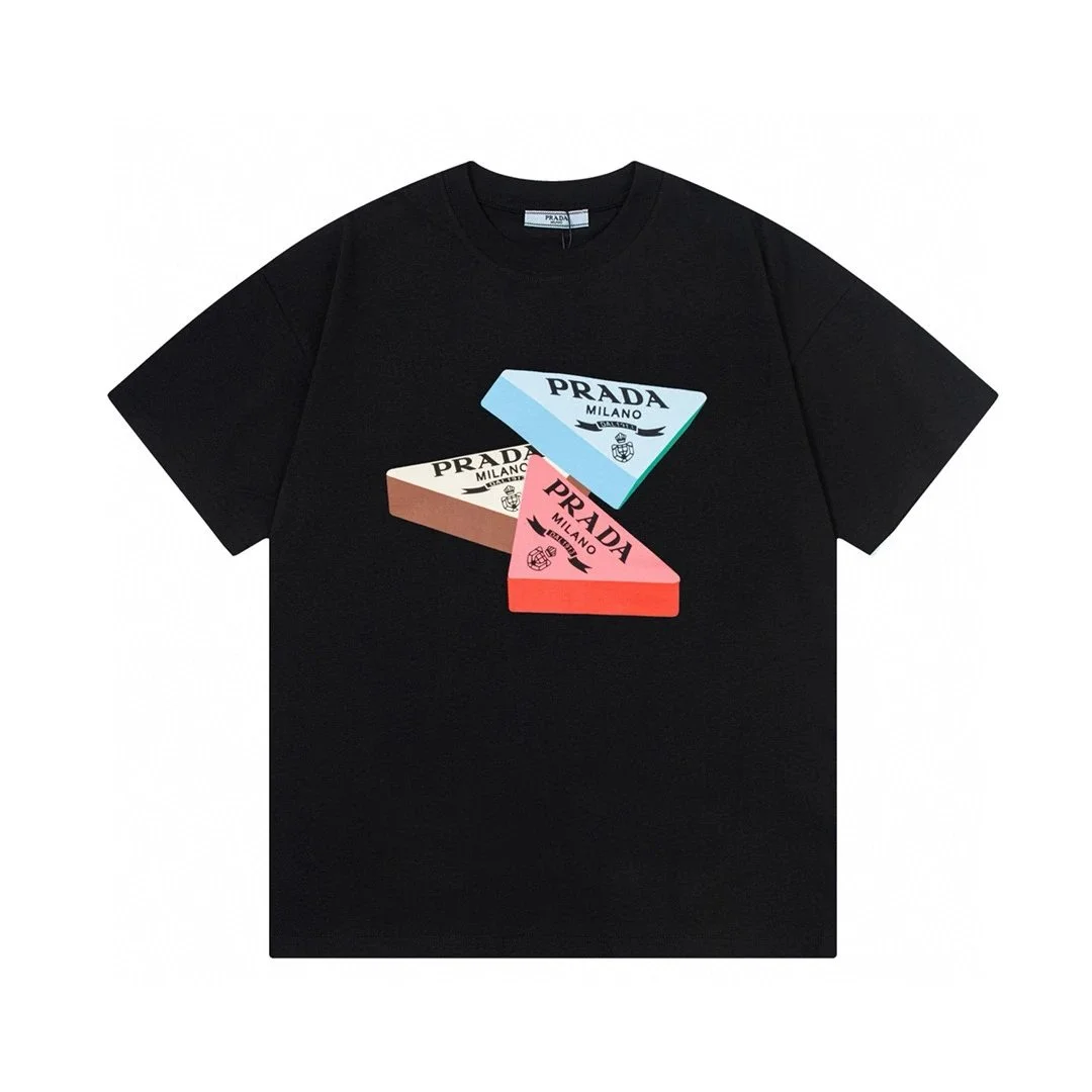 Prada Prada Triangle Logo Black T-Shirt Black - 1