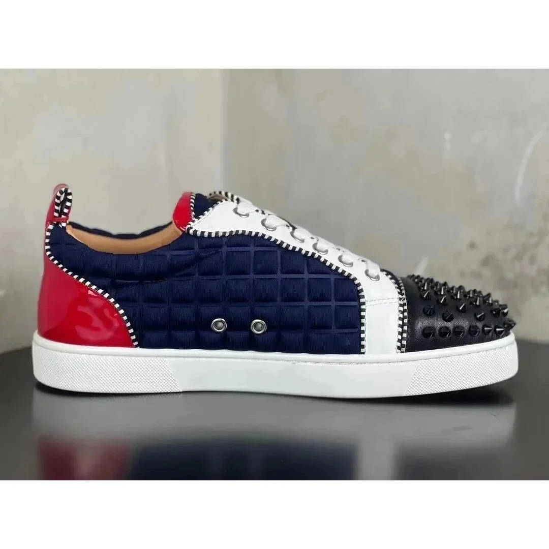 Christian Louboutin Christian Louboutin Runners Navy/White/Red/Black Spiked Sneakers Navy - 1