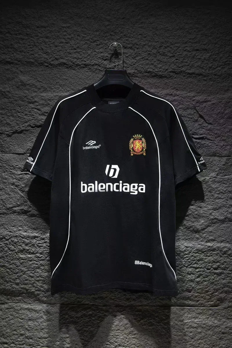 Balenciaga Balenciaga Black White Panelled T-Shirt Black - 1