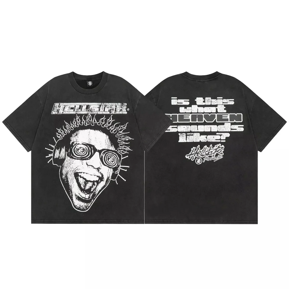 Hellstar Hellstar Studios Is This What Heaven Sounds Like? Black T-Shirt Black - 1