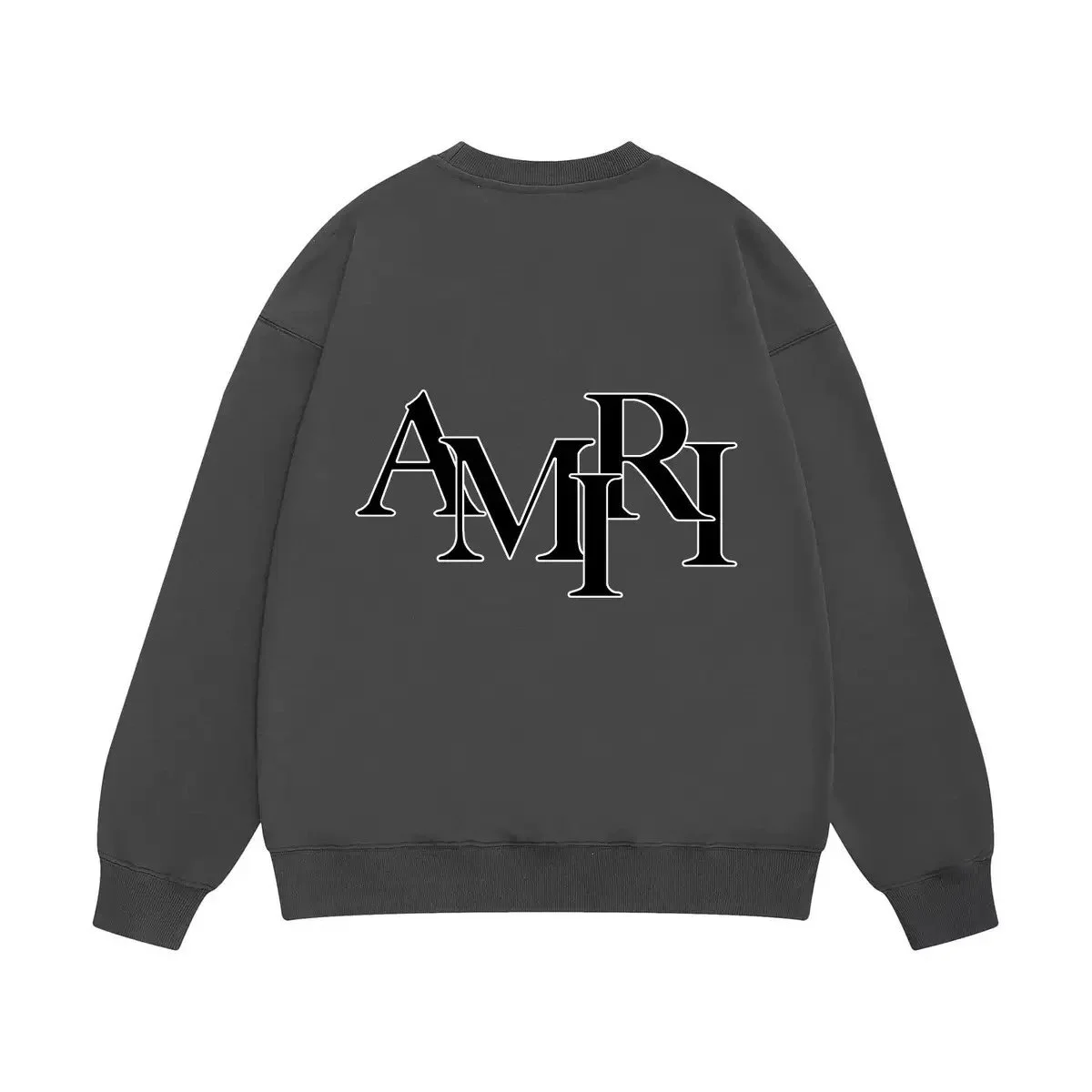 Amiri Amiri AMRI Logo Crewneck Sweatshirt Charcoal Grey - 1