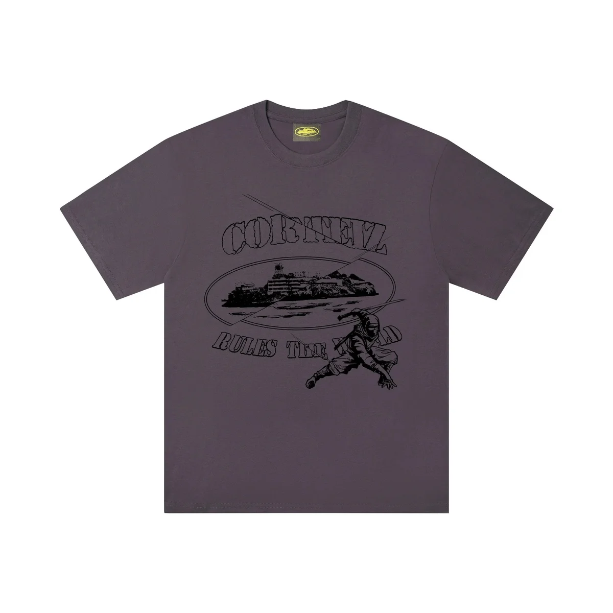 Corteiz Corteiz Rules the World Graphic T-Shirt Dark Grey Grey - 1