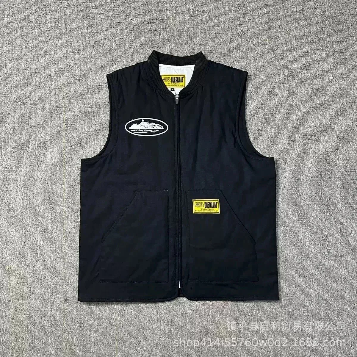Guerillaz Guerillaz Black Embroidered Logo Vest Black - 1