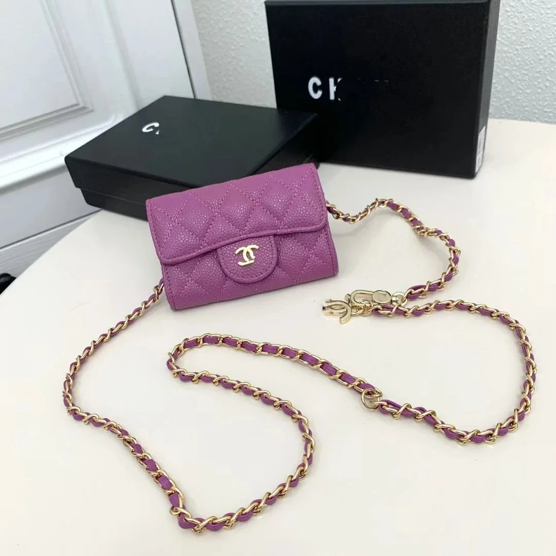 Chanel Classic Flap Lila Leder-Kettentasche