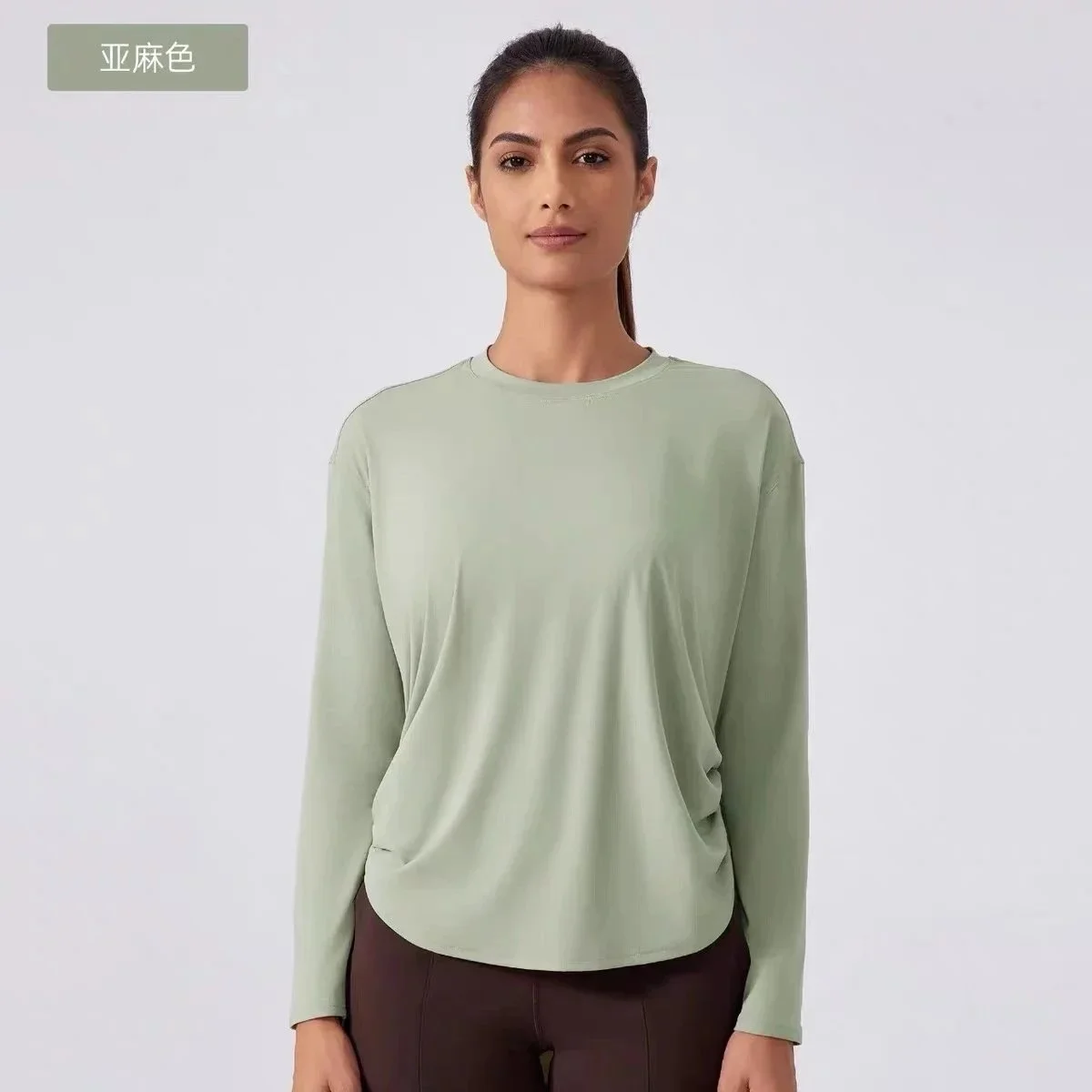 Other Long Sleeve Top in Linen Color T-Shirt Beige - 1