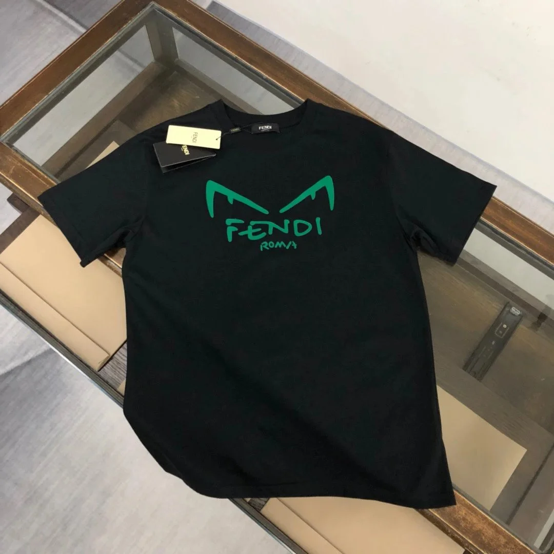 Fendi Fendi Black Green Monster Eyes T-Shirt Black - 1