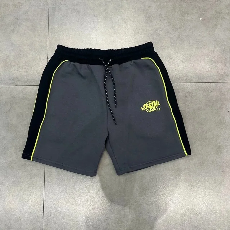 Other Unisex Grey & Black with Yellow Trim Shorts Grey - 1