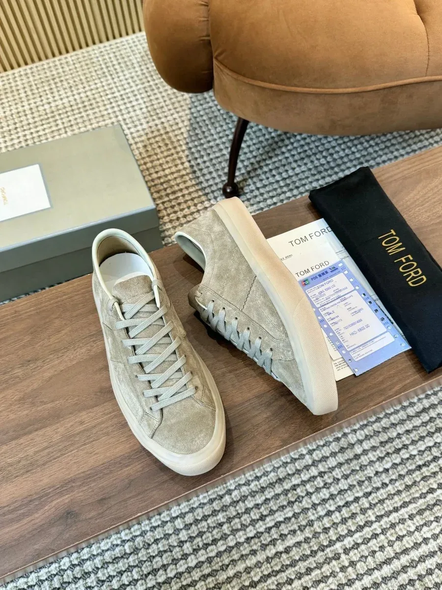 Tom Ford Tom Ford Court Sneaker Beige Suede Sneakers Beige - 1