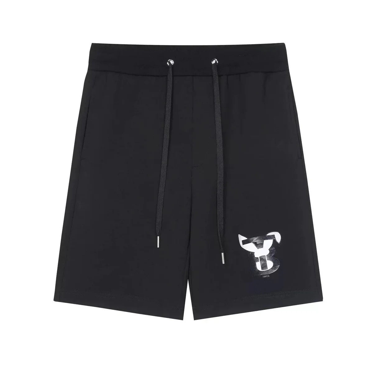Balenciaga Balenciaga Black/White Logo Drawstring Shorts Black
