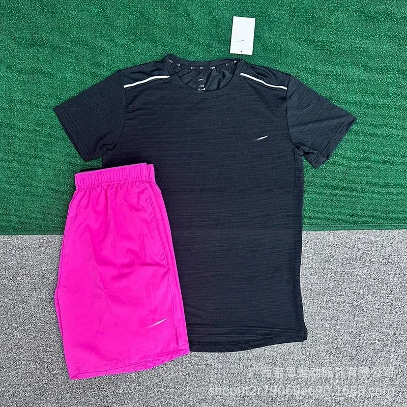 Nike Nike Air Crystal Stripe Black + Shorts Fuchsia Set Black