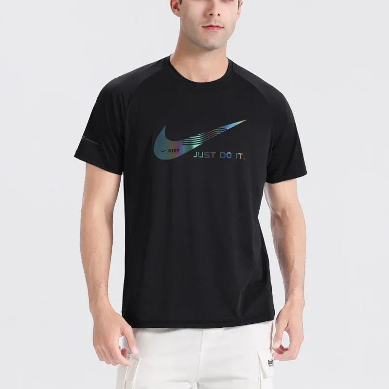 Nike Nike Black Holographic Swoosh T-Shirt Black - 1