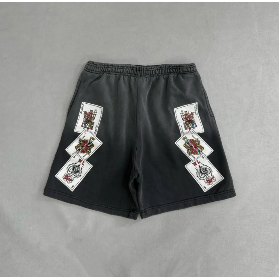Other Black Card Print Shorts Casual Black - 1