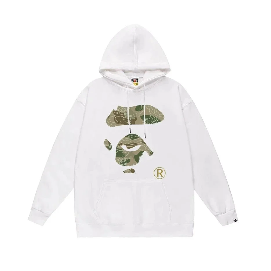 A Bathing Ape BAPE STA White Camo Graphic Hoodie White - 1
