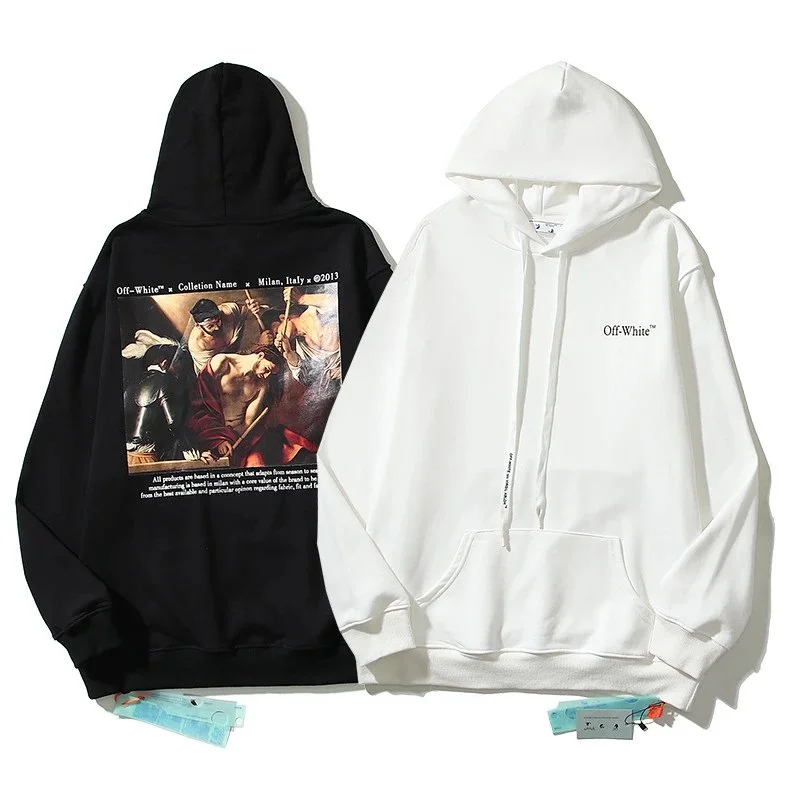 Off-White Off-White Hoodie 'Caravaggio' Print Black/White Black - 1