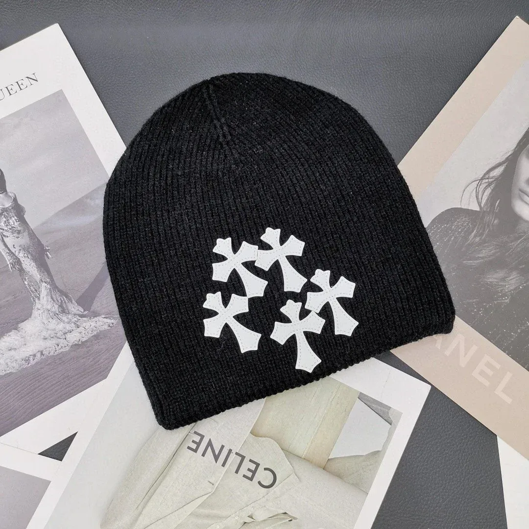 Chrome Hearts Chrome Hearts CH Cross Black with White Logo Beanie Black