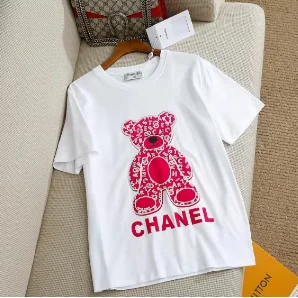 Chanel Chanel White/Pink Teddy Bear T-Shirt White