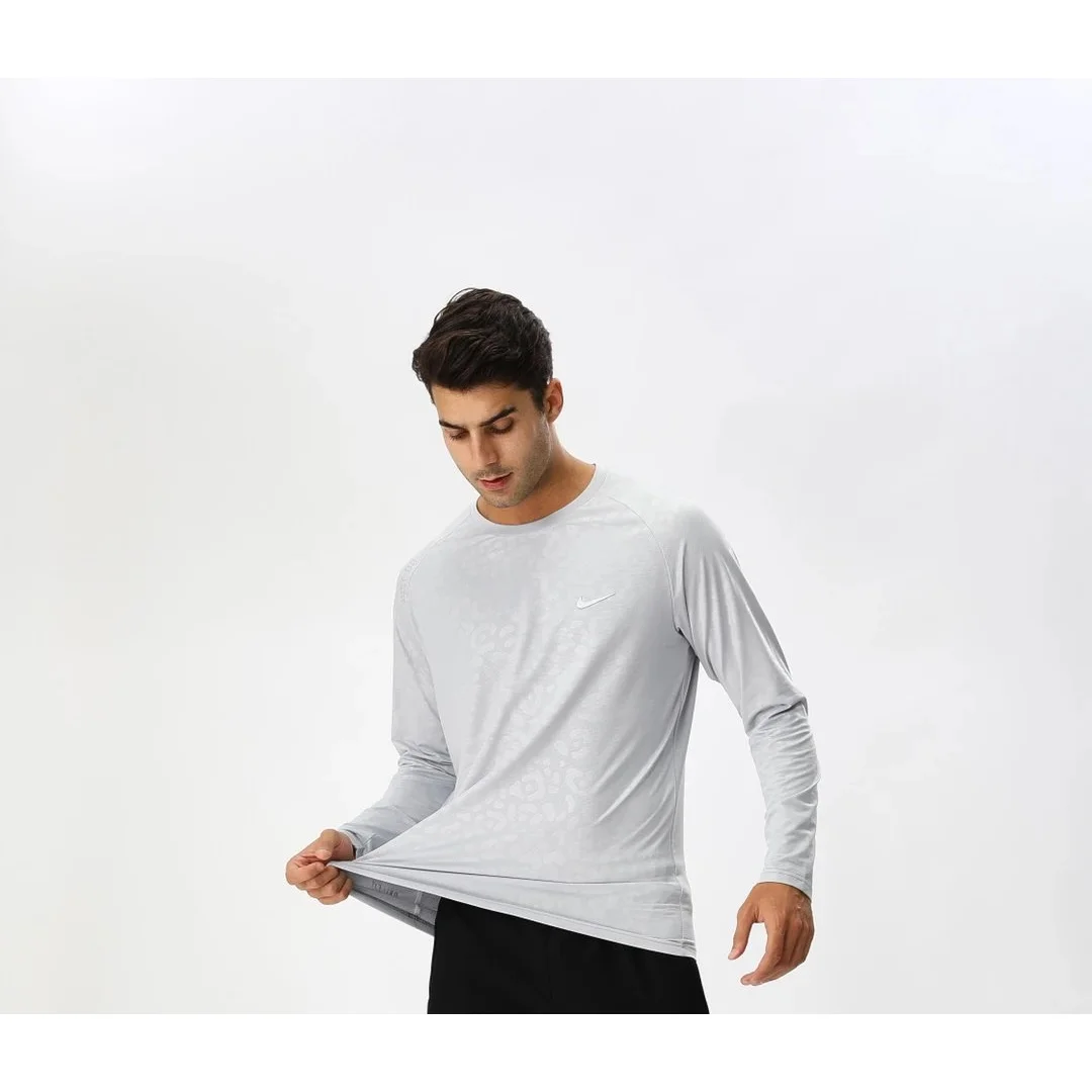 Nike Nike Dri-FIT Long Sleeve T-Shirt Light Grey Sporty Grey