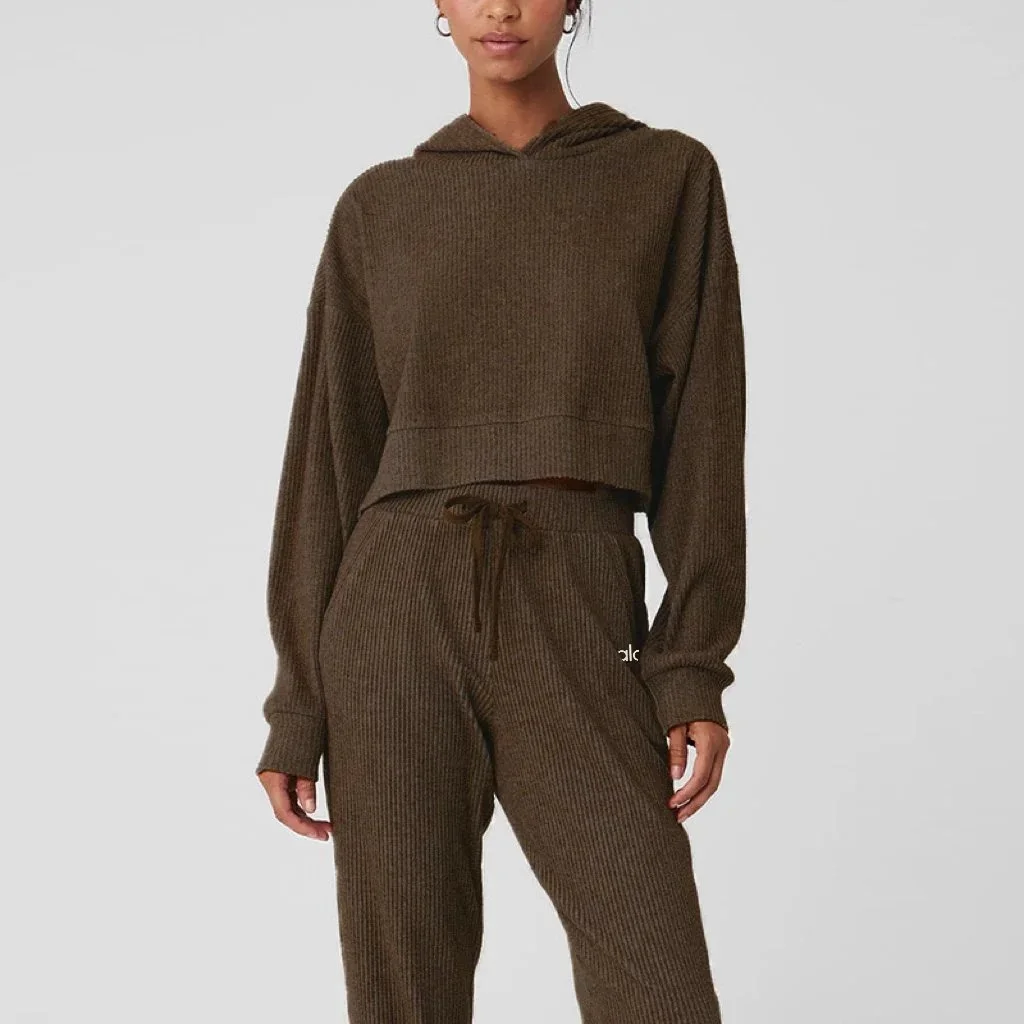 Other Coffee Brown Ribbed Knit Co-ord Set Brown - 1
